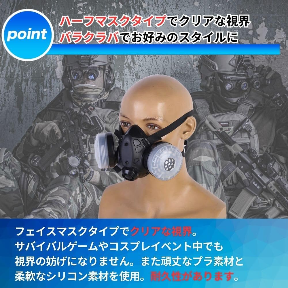 PLEAVIT] ガスマスク 口元だけ コスプレ サバゲー 軍用 ダブル