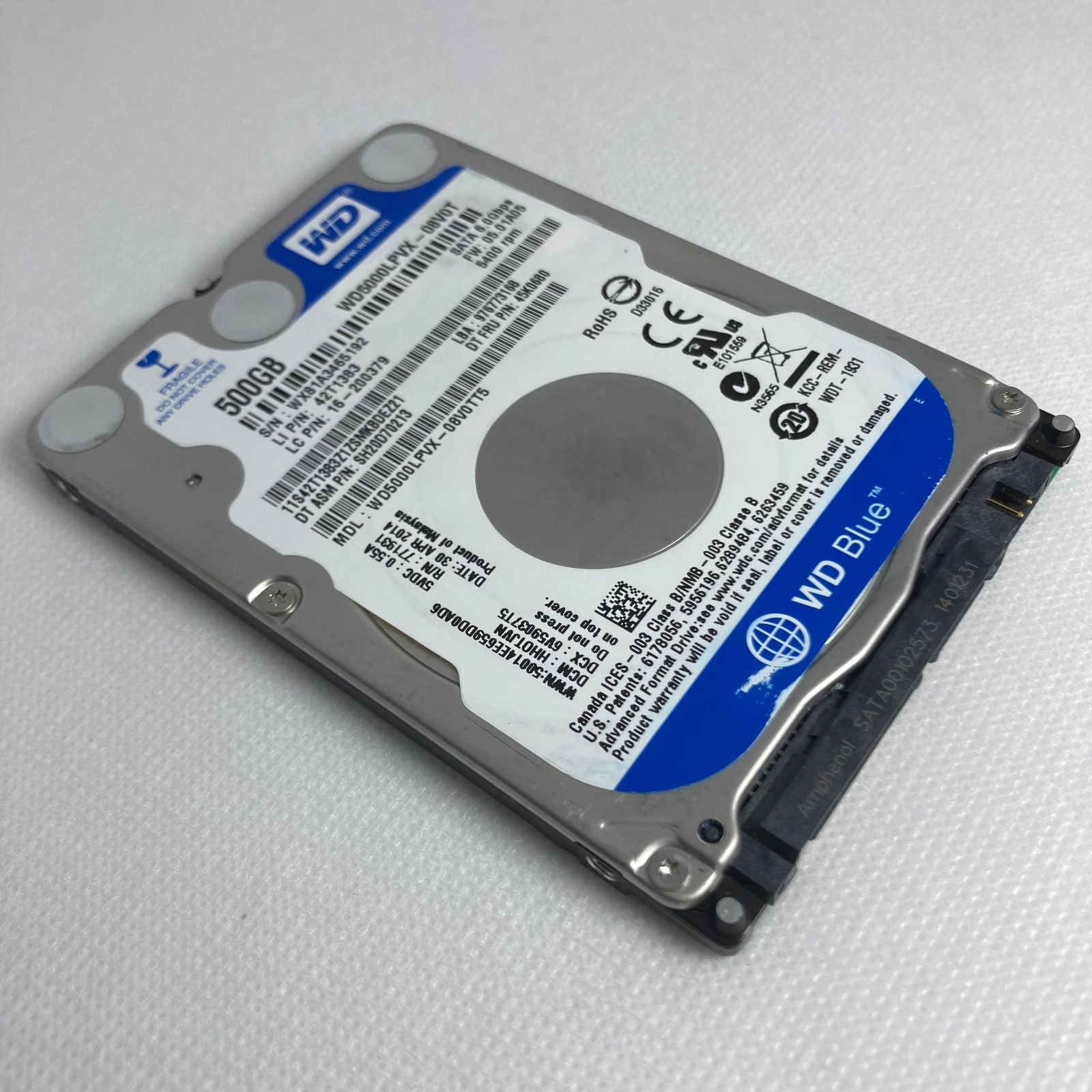 WD 500GB 2.5" 7mm SATA HDD | 29k h | WDC WD5000LPVX-08V0TT5 / wd blue【424】