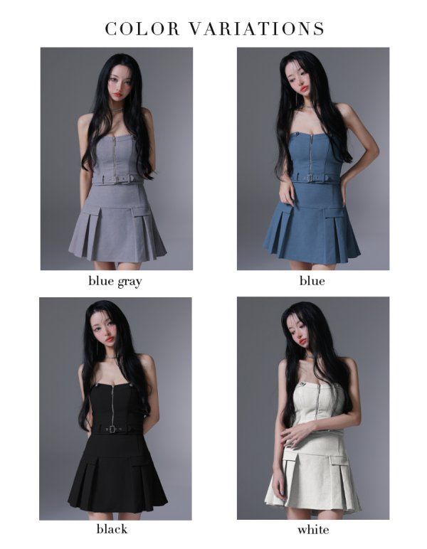 100％品質保証！ ホワイト GL3943-B-2506 XSサイズあり Glossy グロッシー センタージップ ベルト セットアップ プリーツ フ ミニドレス キャバドレス 見逃さないでください。