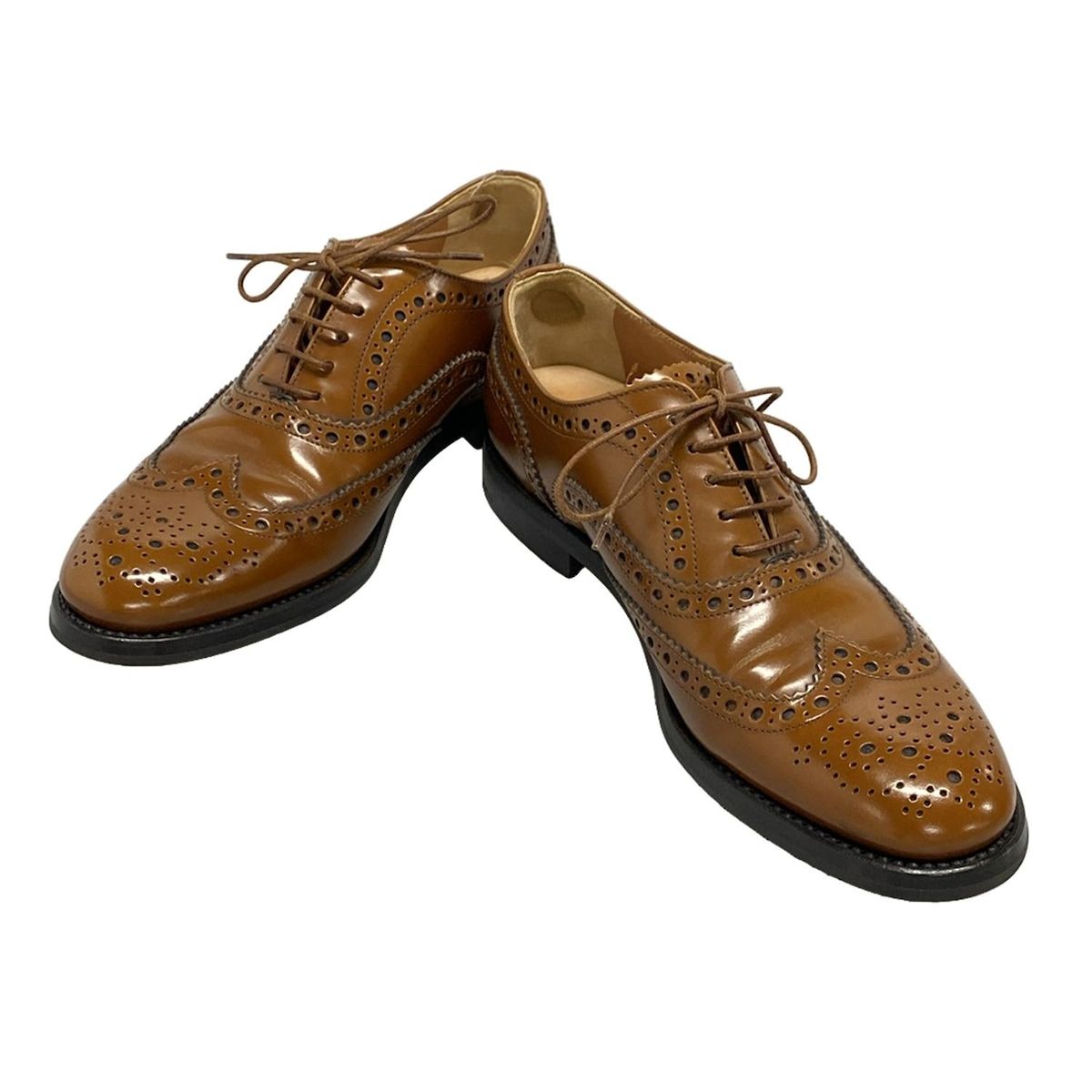 Church s チャーチ シューズ 37 レディース - ダークブラウン ウイングチップ レザー