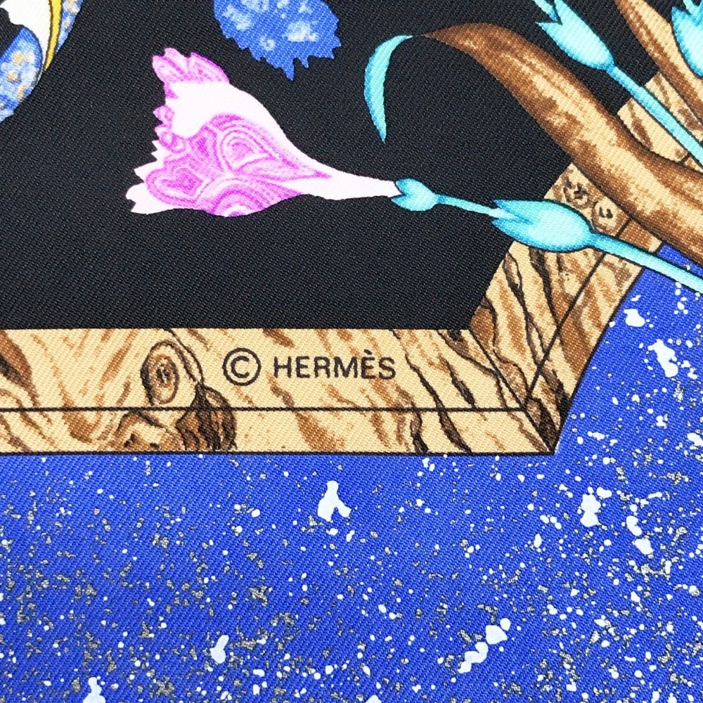 HERMES エルメス カレ90 東洋の石と西洋の石細工 シルク