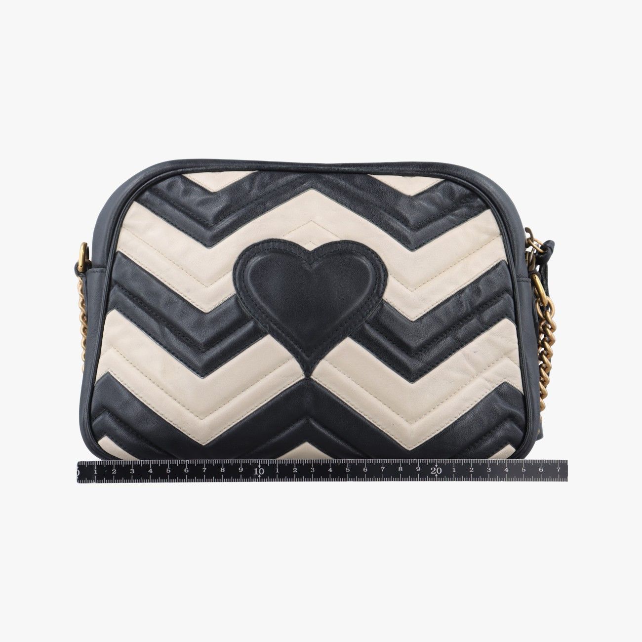 グッチGucciGGマーモントブラック×ホワイトレザー443499I020359807