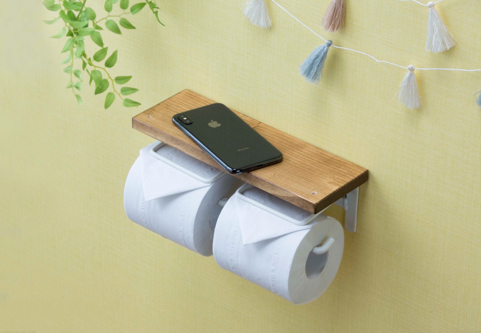 トイレットペーパーホルダー 棚付