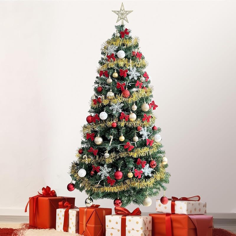 クリスマスツリー 180cm 豪華オーナメントセット モデル 高輝度 LED 飾りライト Christmas tree イルミネーション ツリー 組立簡単 おしゃれ かわいい ゴージャスなクリスマスツリー 日本語説明書 手袋付き 豪華飾り 0