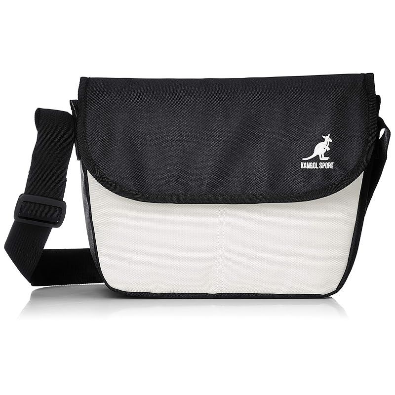 【在庫セール】[カンゴール スポーツ] ショルダーバッグ ロゴ刺繍 メッセンジャーバッグ ブラックボディ×ホワイト