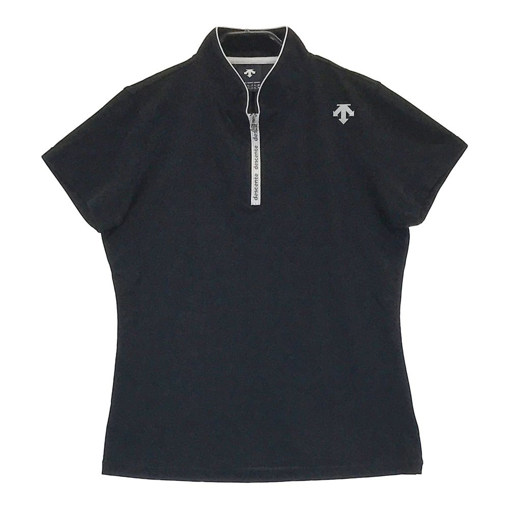 coco 中古 デサントゴルフ DESCENTE GOLF レディース 長袖ポロシャツ L 黒  ブラック  ストレッチ 中古 レディース デサントゴルフ DESCENTE GOLF 長袖ポロシャツ