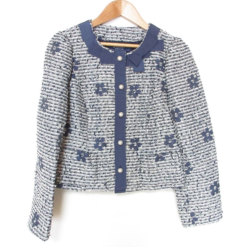 M'S GRACY 花 フラワー 刺繍 カーディガン 40