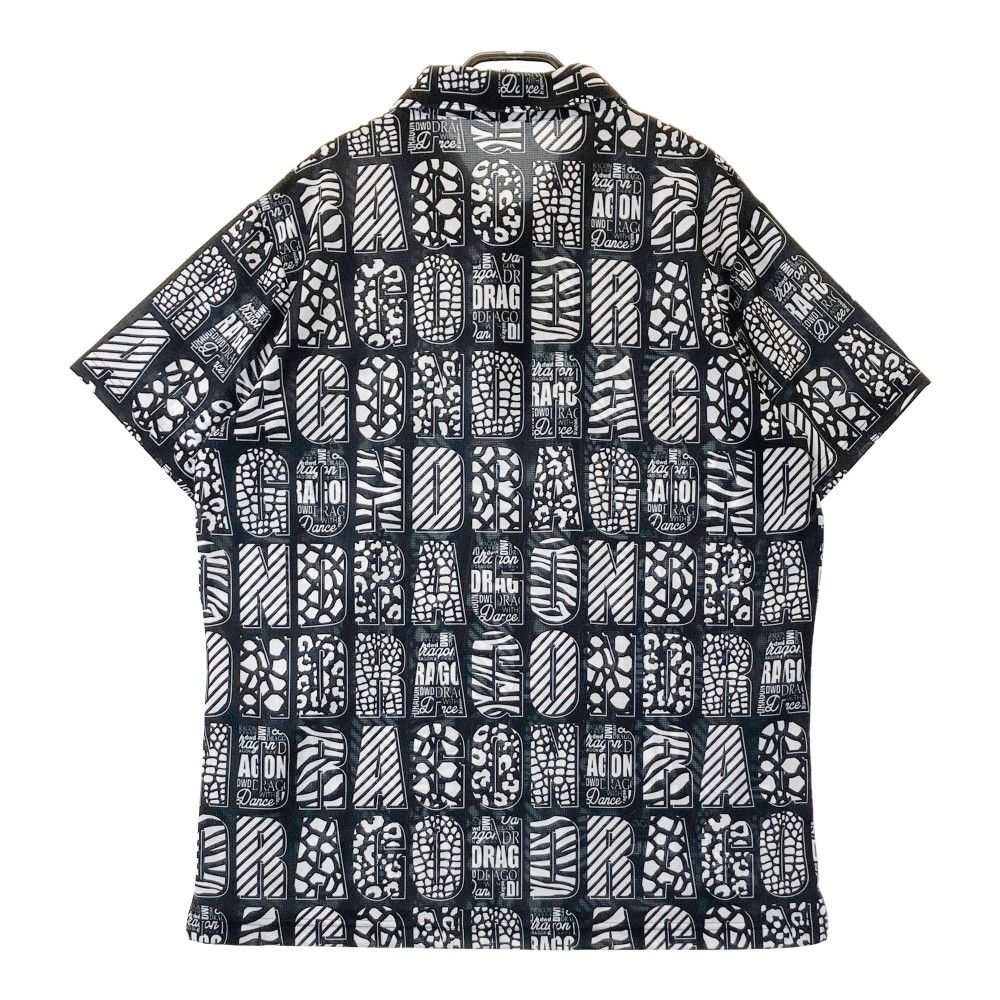 サイズ 4 DANCE WITH DRAGON ダンスウィズドラゴン D1-134331 半袖ポロシャツ 総柄 ブラック系 240101450950 ゴルフウェア メンズ ストスト