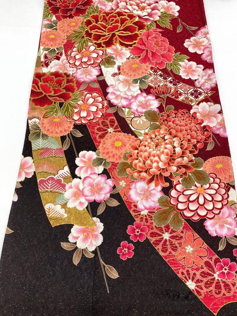 振袖 豪華 刺繍 金駒 金彩 紋意匠 身丈170cm 撥水加工済 振袖 豪華 刺繍 金駒 金彩 紋意匠 身丈170cm 撥水加工済 振袖 豪華