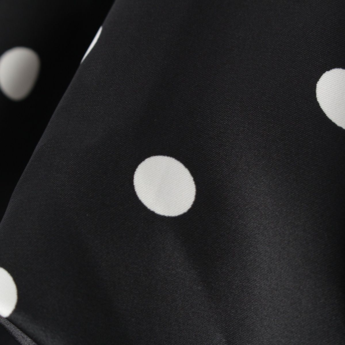 コムデギャルソン AD2025 ポリエステル ドット柄 ギャザー フリル デザイン ボリューム スカート GN-S027 ブラック XS NICORILABO_COM