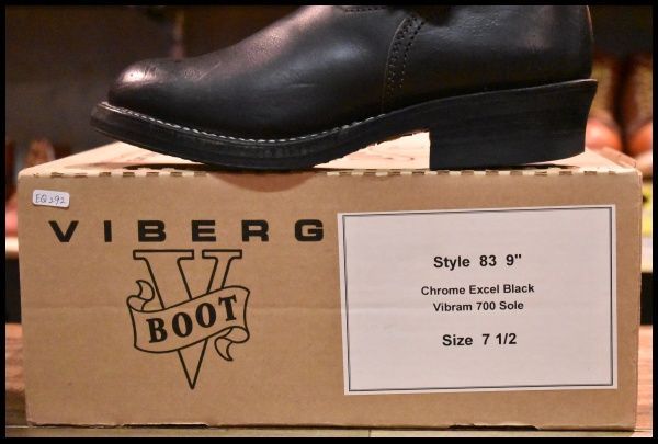 【7.5 箱付 良品】VIBERG ヴァイバー 83 エンジニア ブラック クロムエクセル 黒 ビブラム700 ブーツ ヴィバーグ ヴァイバーグ HOPESMORE【EQ292】