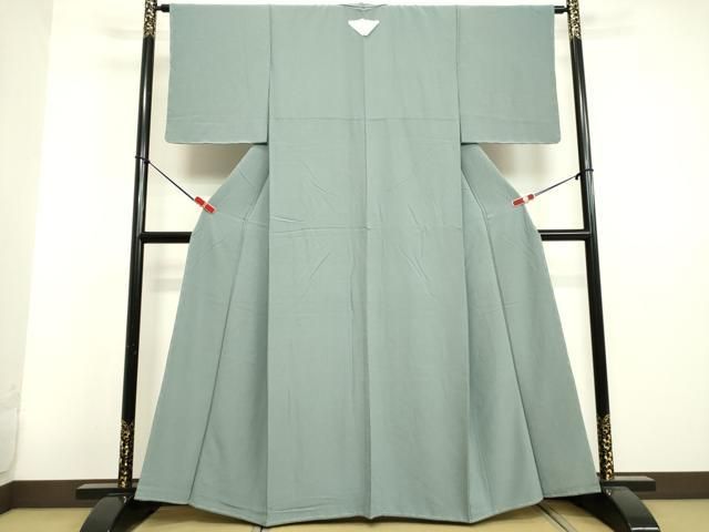 平和屋着物▽上質な紬　単衣　色無地　薄雲鼠色　正絹　逸品　AAAZ9567fy 平和屋着物▽上質な紬 単衣 色無地 薄雲鼠色 正絹