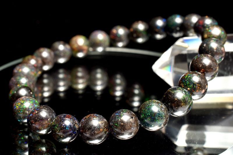 交渉中専用です 1点物】遊色効果◇宇宙のよう ブラックマトリックスオパール 7.5mm