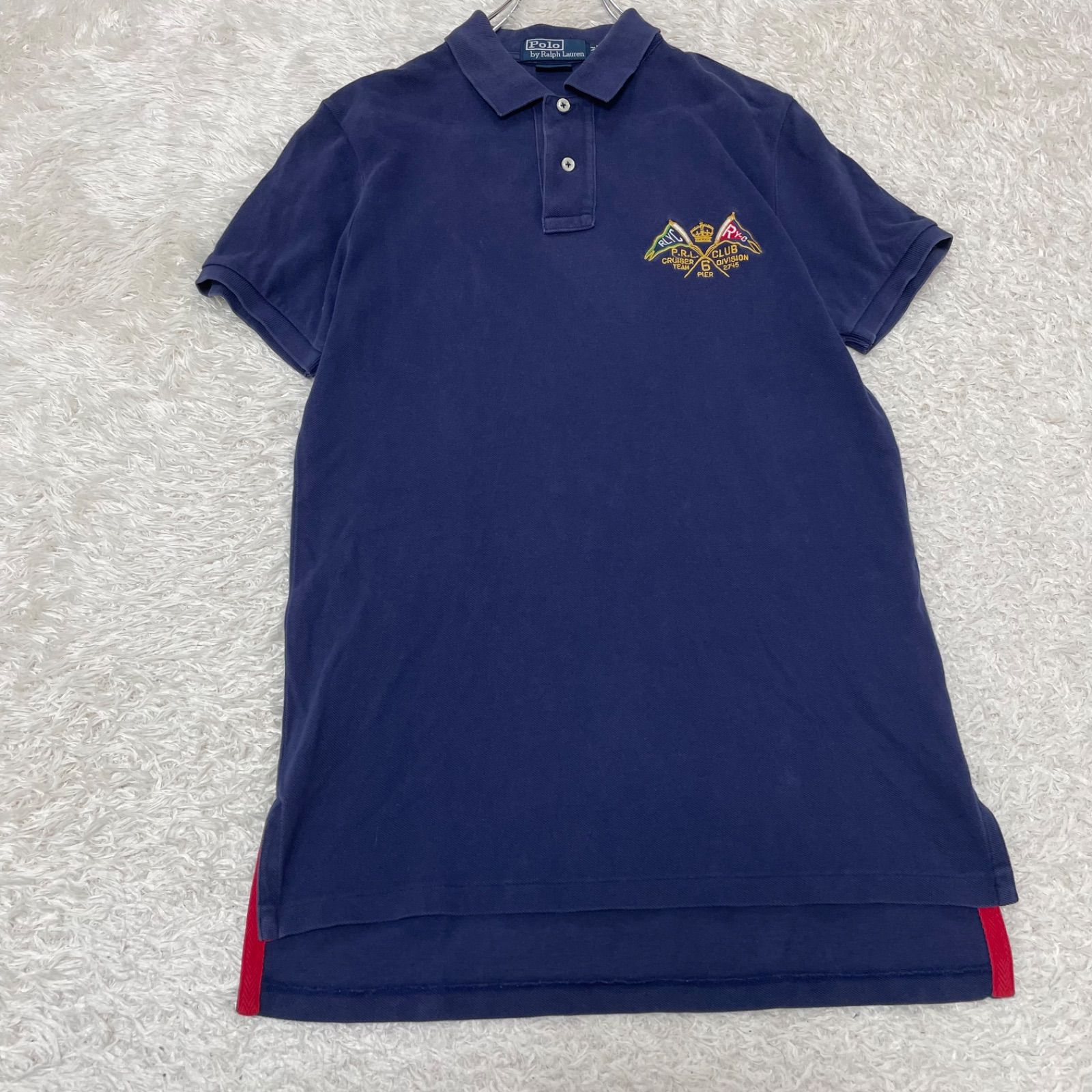 POLO RALPH LAUREN　フルジップ　刺繍ロゴ　星条旗　未使用 ビンテージ】ポロ・ラルフローレン 刺繍・星条旗 ポロシャツ