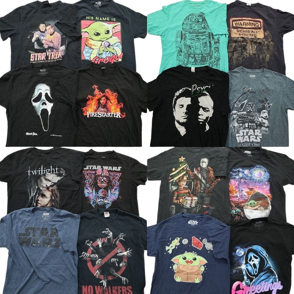 古着卸 映画 ドラマ 半袖Tシャツ 16枚セット メンズ Ｍ スターウォーズ ウォーキングデット トワイライト 古着 NA0209