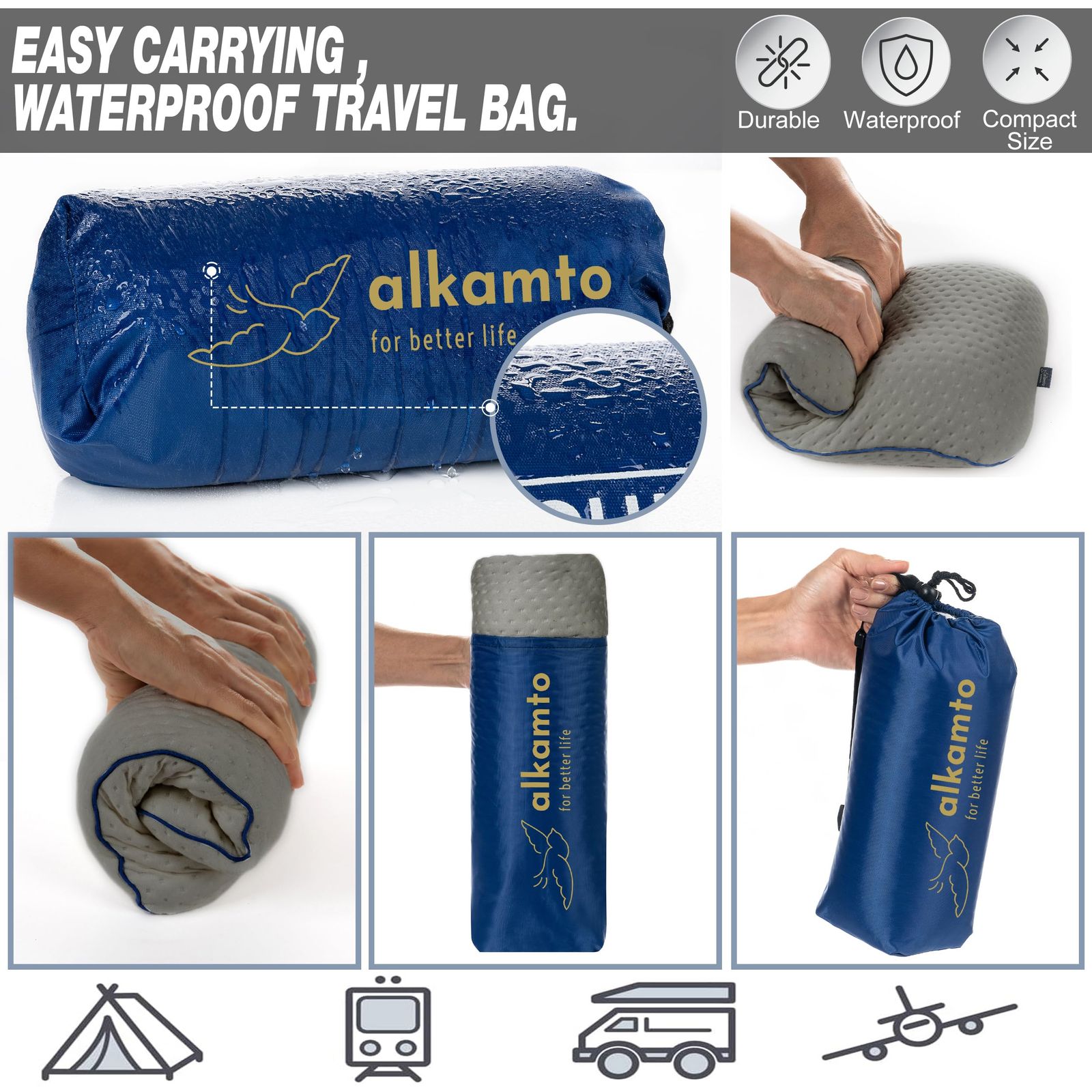 【色:ホワイト】alkamto トラベル＆キャンプ枕 低反発まくら ドイツBAS 楽天市場】色：ホワイト alkamto トラベル＆キャンプ枕 低反発