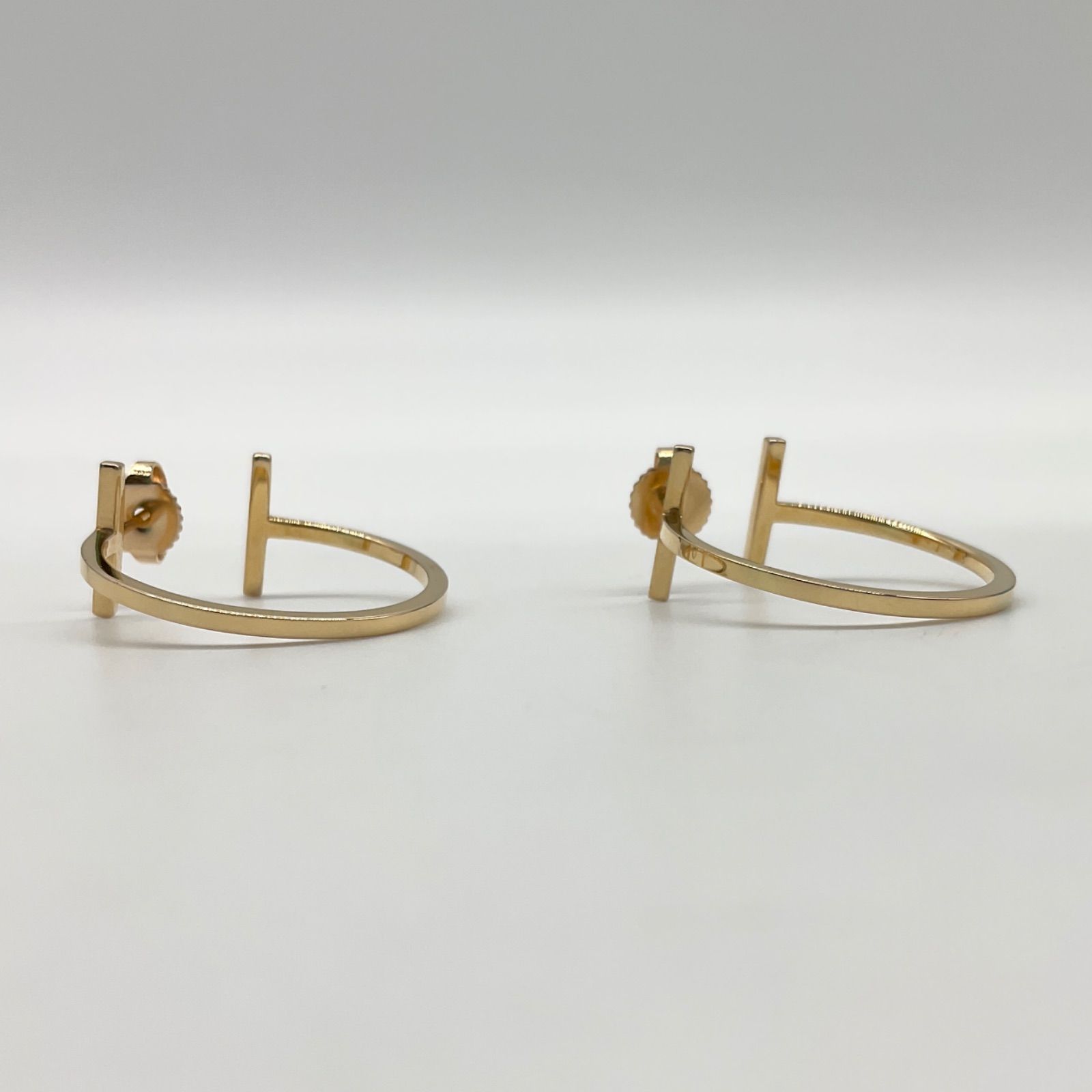 TIFFANY&Co. ティファニー Tワイヤー フープ ピアス K18 Au750 