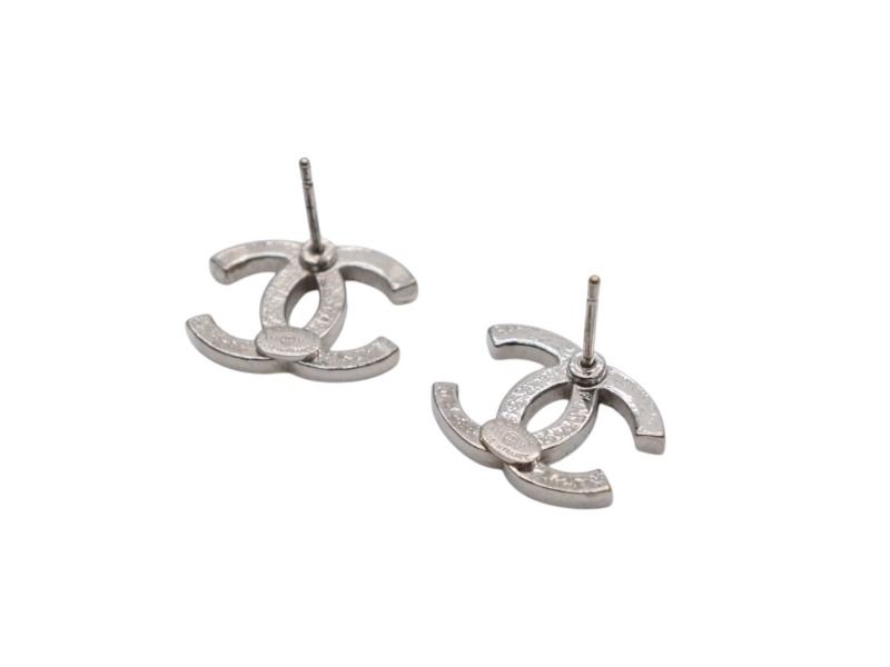 極美品 CHANEL シャネル CoCo Mark ココマーク ピアス シルバーカラー  