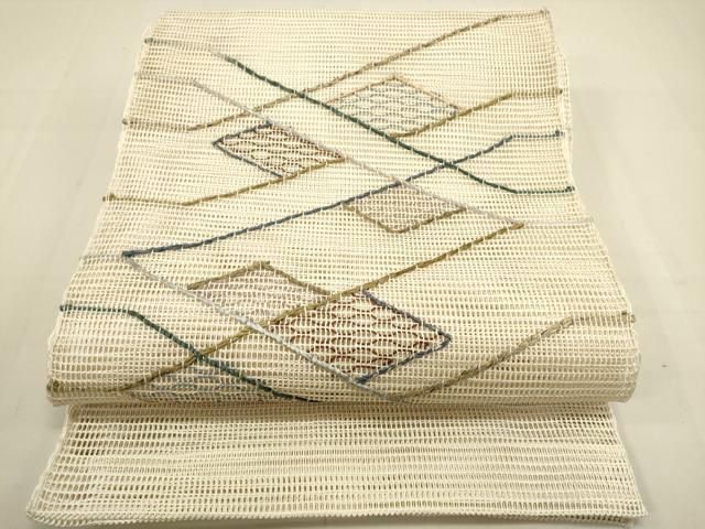 平和屋着物＊夏物 八寸名古屋帯 羅 幾何学文様 逸品 DAAV1886op
