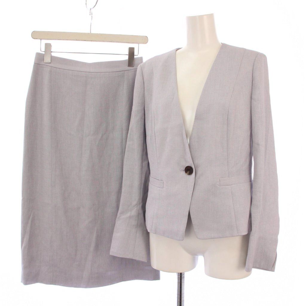 エポカ EPOCA スーツ スラブストレッチ ノー ジャケット タイトスカート ひざ丈 40 グレー TK