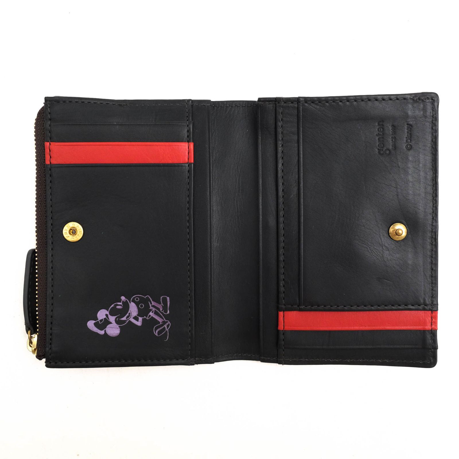 genten(ゲンテン) 財布 - 黒 レザー genten(ゲンテン) 2つ折り財布