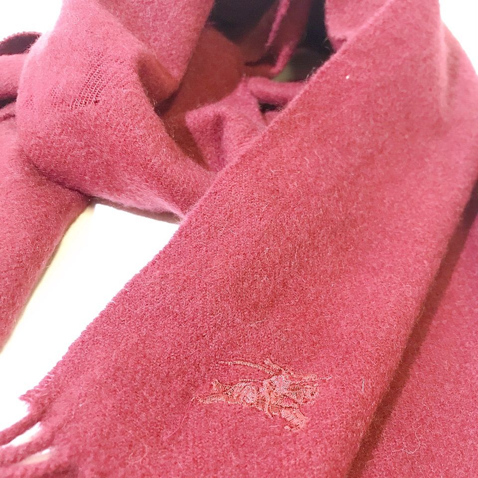マフラー　バーバリー　カシミア　ワインレッド Burberry バーバリー カシミヤ100% マフラー ストール ワイン