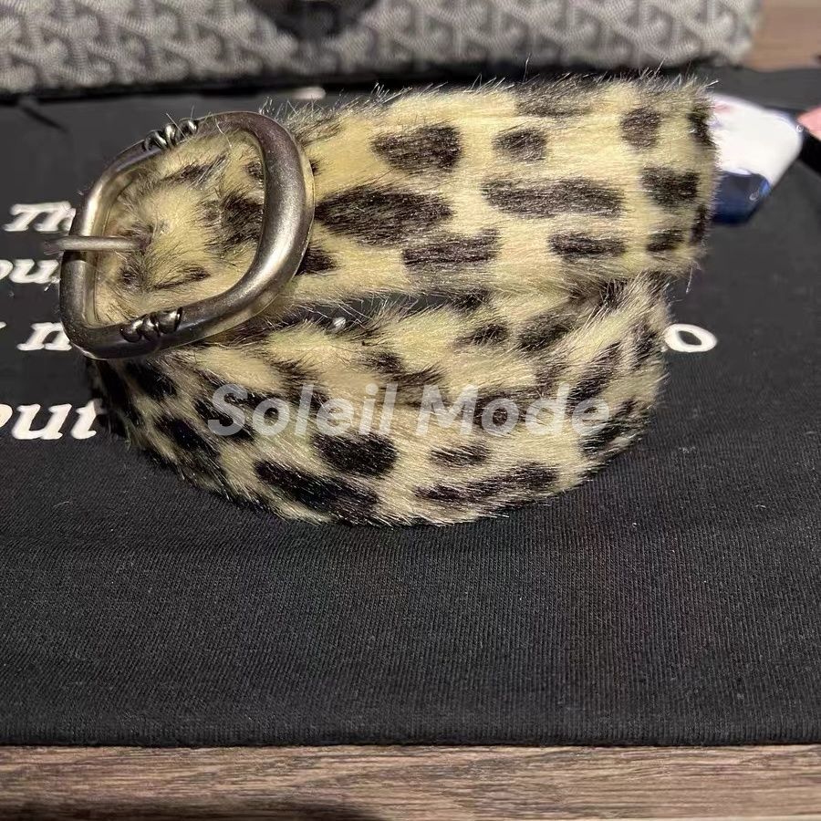 00’s Y2K leopard fur belt grunge ヒョウ柄 Y2K leopard fur long belt 豹柄 ユニセックス 男女兼用 - メルカリ