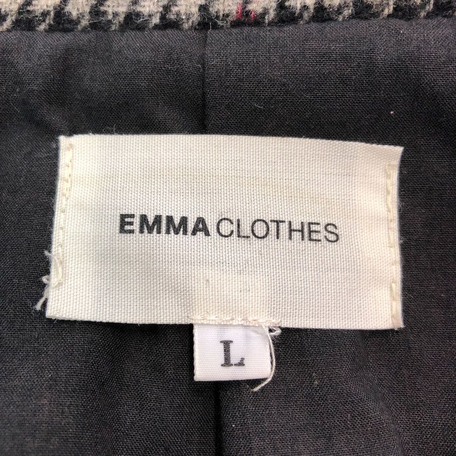 EMMA CLOTHES エマクローズ ビーバーメルトン オーバーサイズ ロングダブル チェスター コート グレー Lサイズ 〇 GULLKHAN_COM