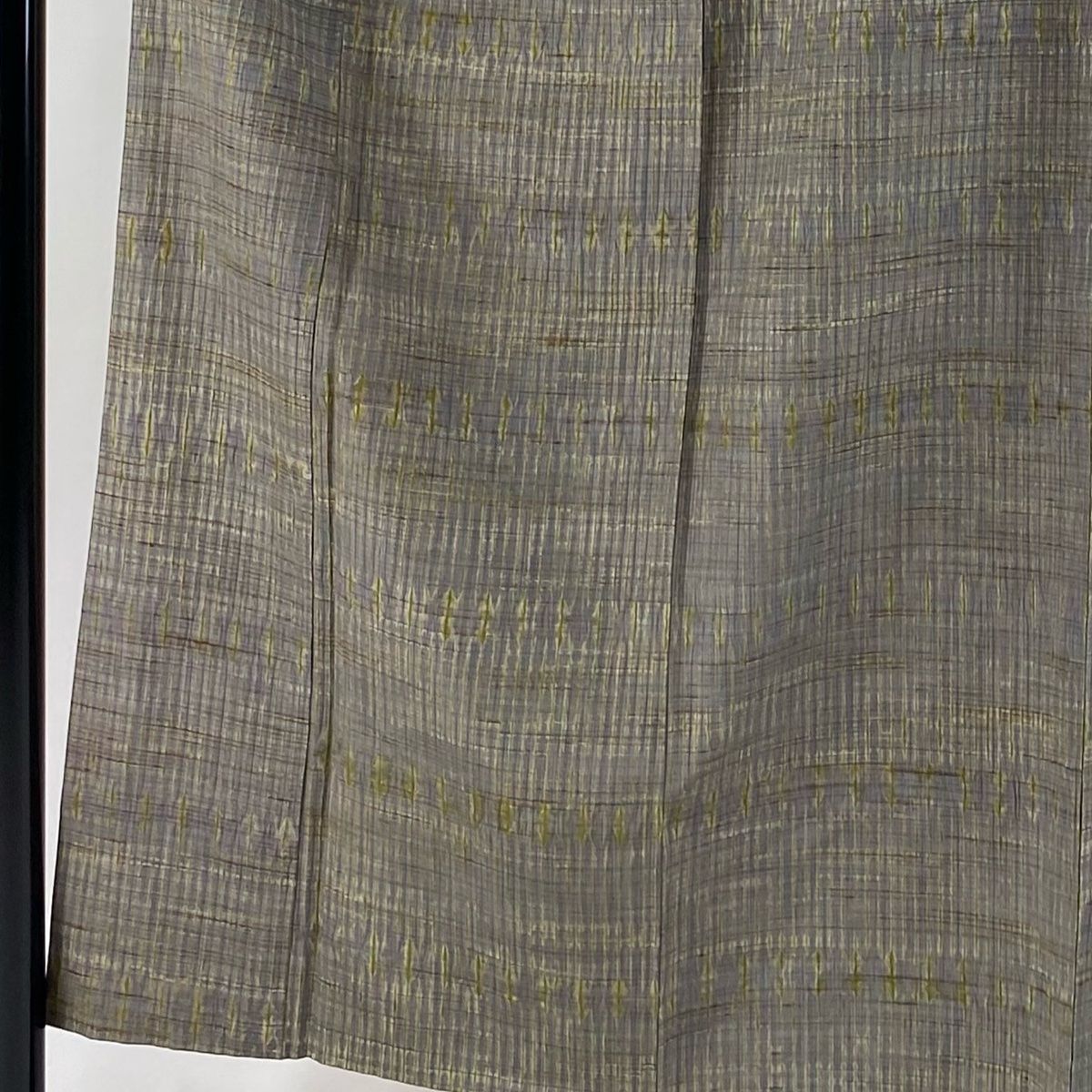 小紋 身丈154cm 裄丈61cm S 袷 幾何学 灰色 正絹 秀品