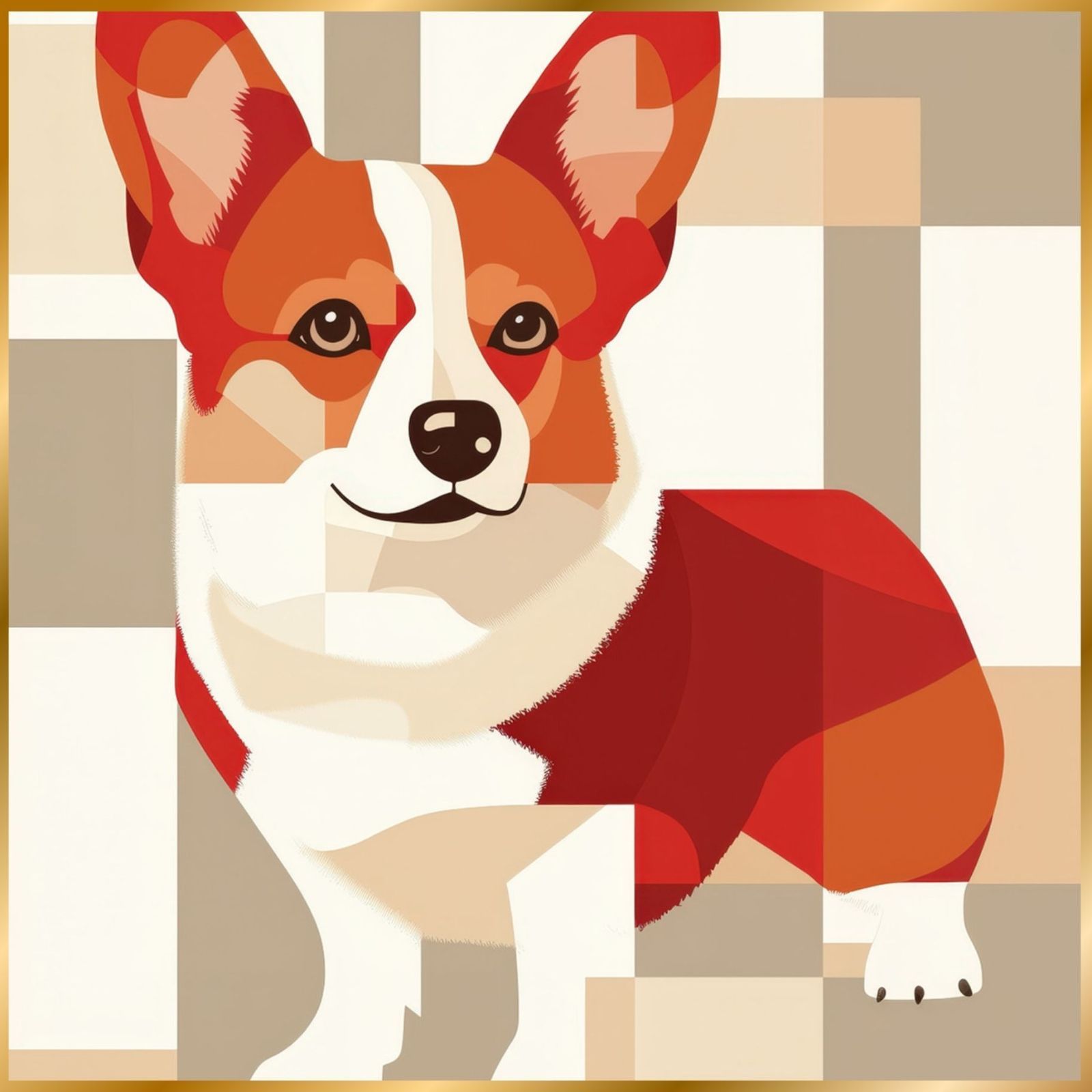 Red Passion - ウェルシュコーギー犬 No.3】ミニマリスト