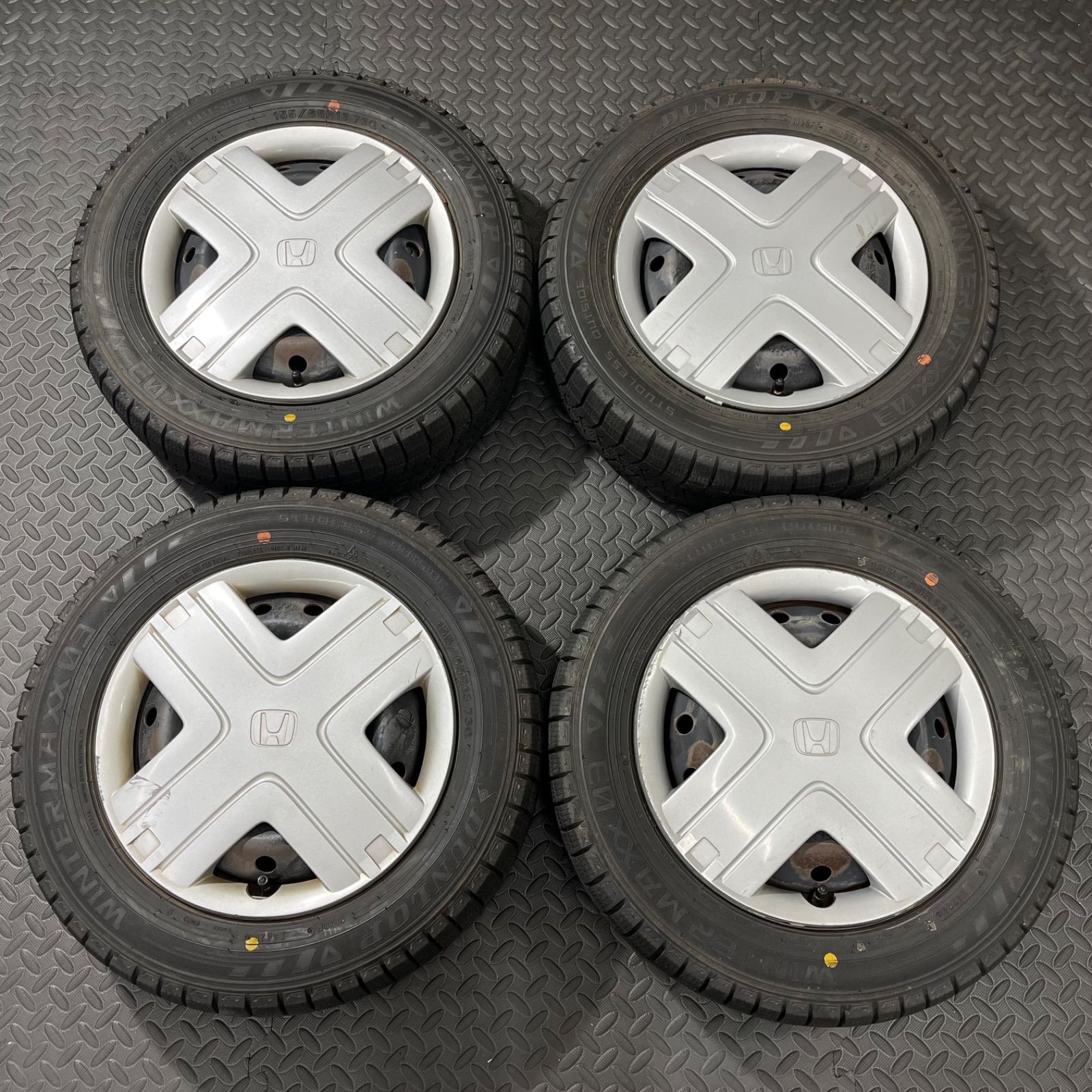 20年製 155 65R13 ダンロップ ウインターマックスWM03 ホンダ ライフ JC1 ゼスト ザッツ スタッドレスタイヤ 1081R
