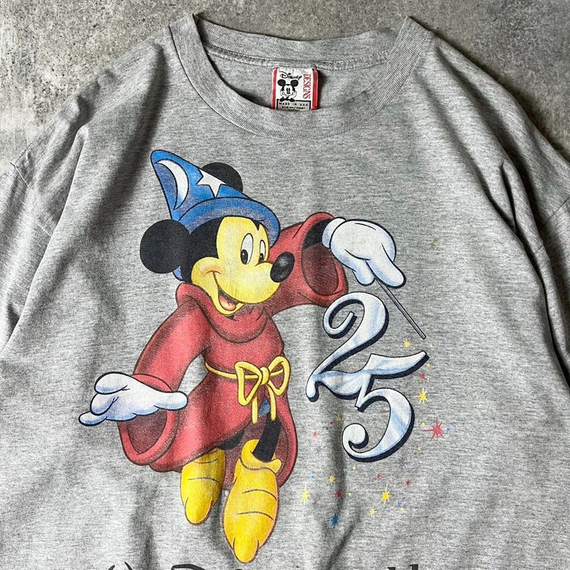 90s USA製 ディズニー オフィシャル ミッキー プリント 半袖 Tシャツ XL / 90年代 アメリカ製 オールド キャラクター ファンタジア  - メルカリ