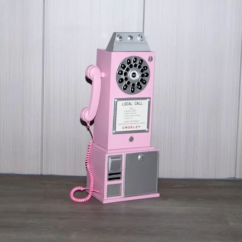 置物 オブジェ 電話ボックス ピンク 鉄 ヴィンテージ おしゃれ