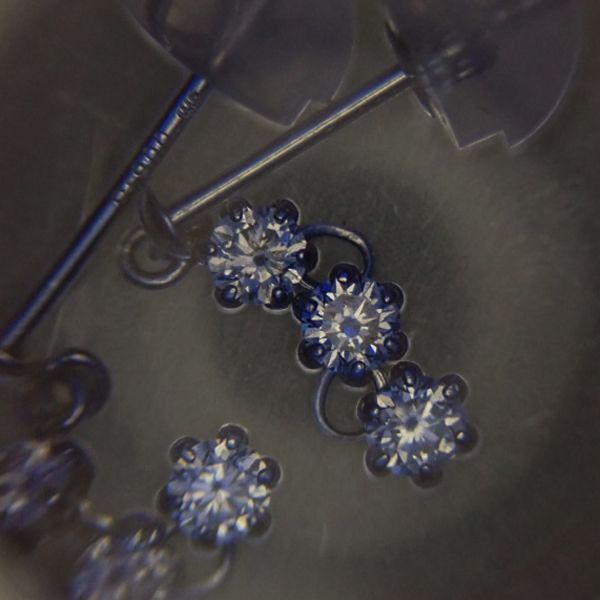 PT900 ダイヤモンド ピアス 0.15/0.15ct ハート＆キューピッド 0.5g プラチナ ◆送料込◆質屋-10237