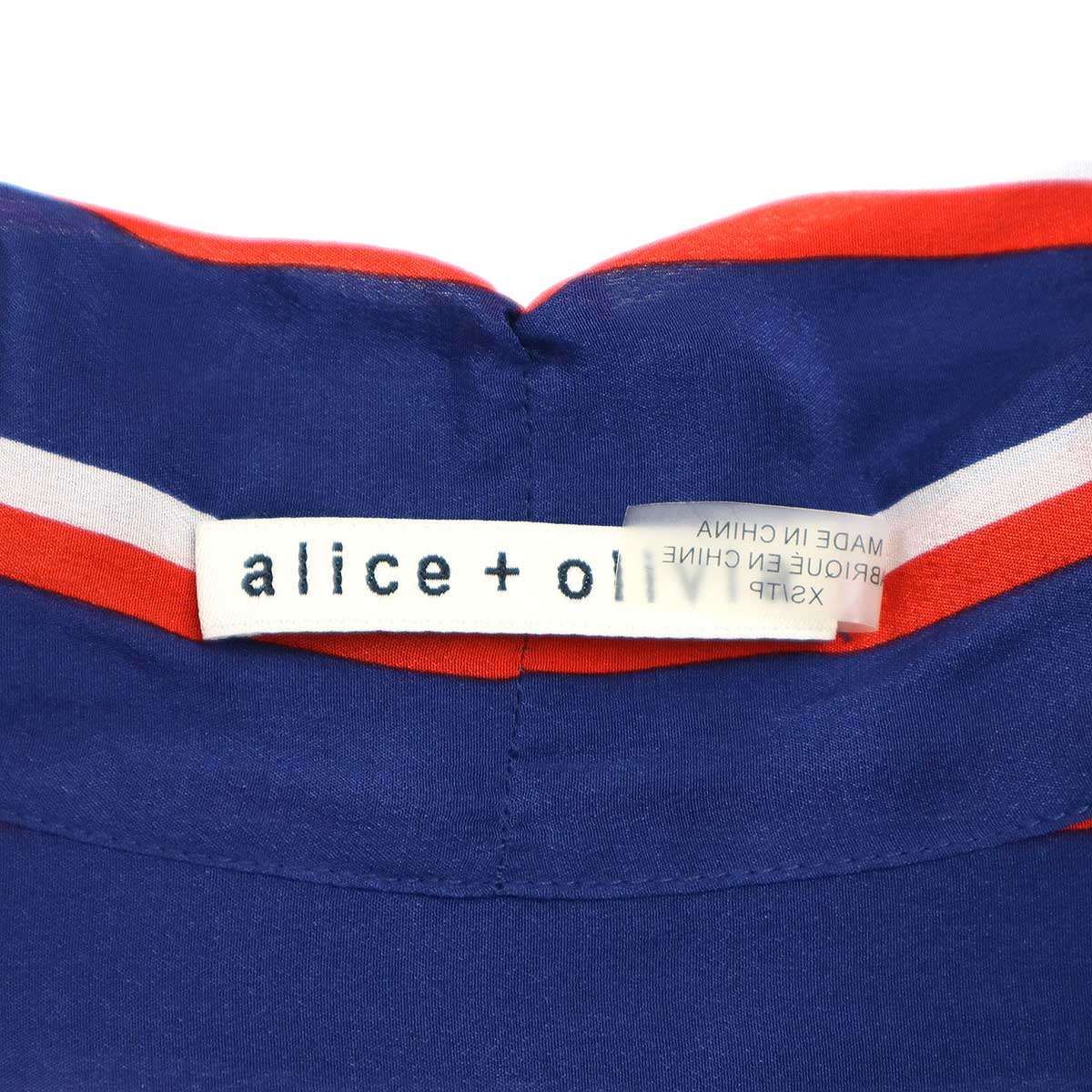 新品alice+oliviaパイピング ボウタイ シルクシャツブラウス 半袖 新品alice+oliviaパイピング ボウタイ シルクシャツブラウス