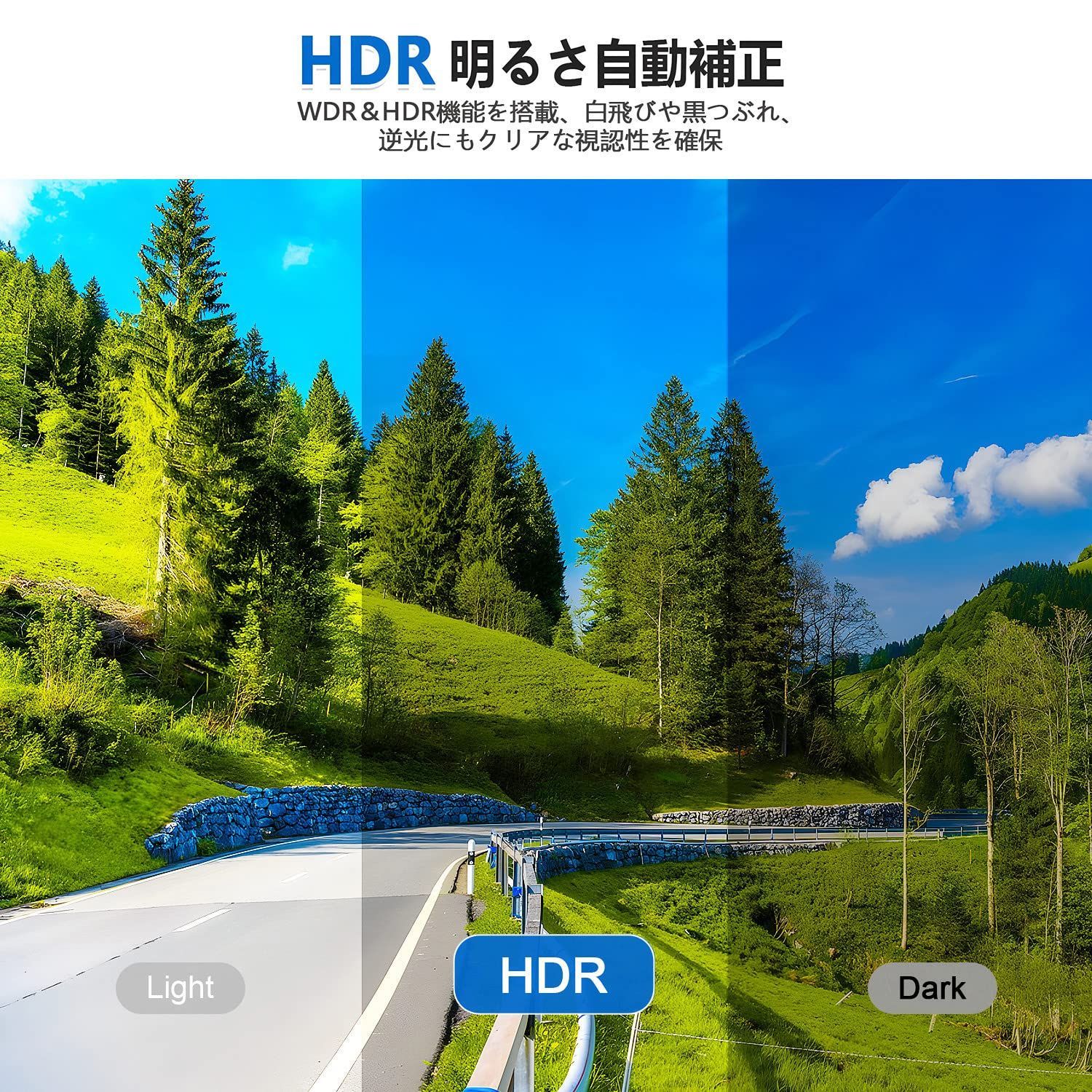 ドライブレコーダー 1080PフルHD HDR/WDR技術搭載
