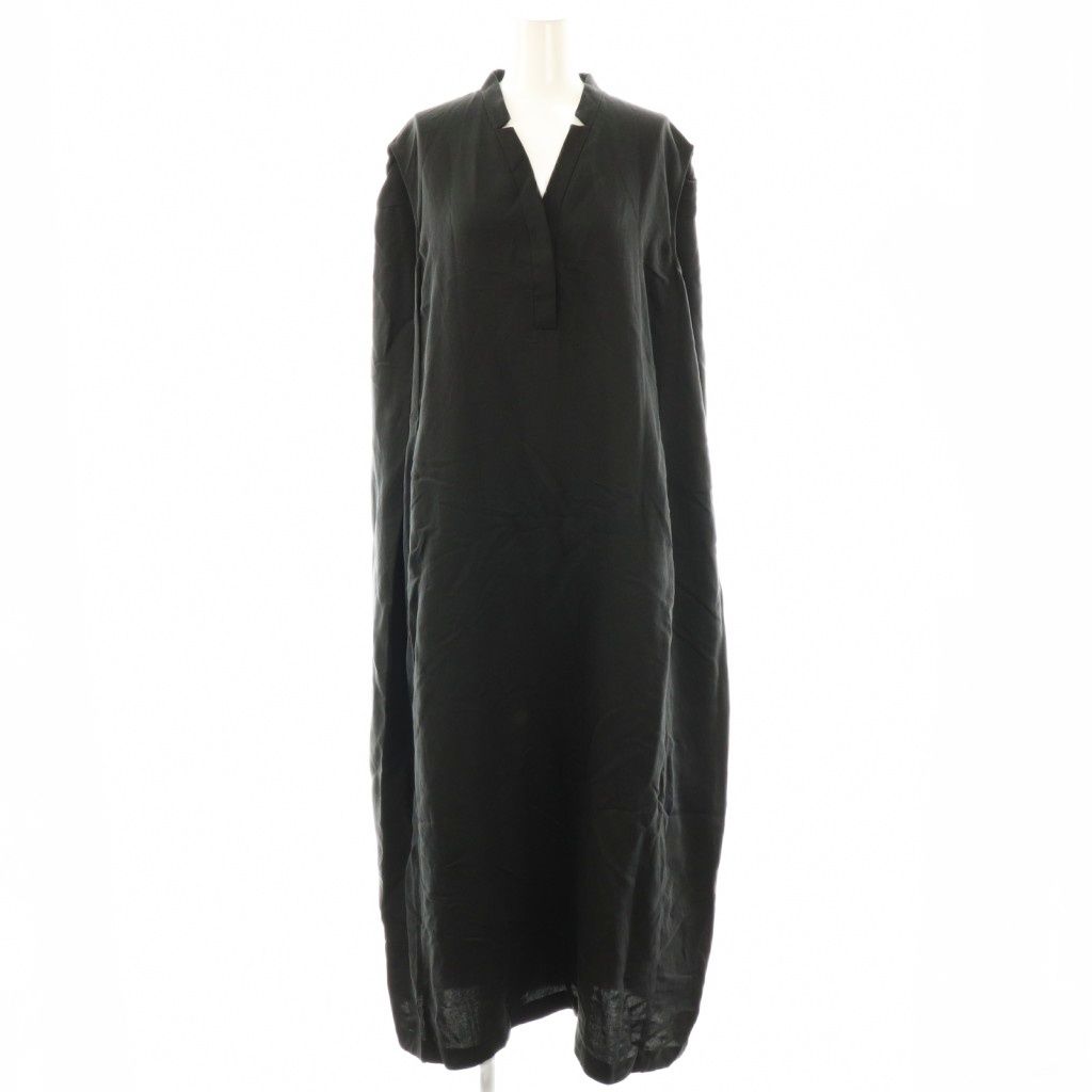 ebure ノースリーブ ワンピース　36 エブール ebure 25AW リネンサテン ノースリーブワンピース ロング 36
