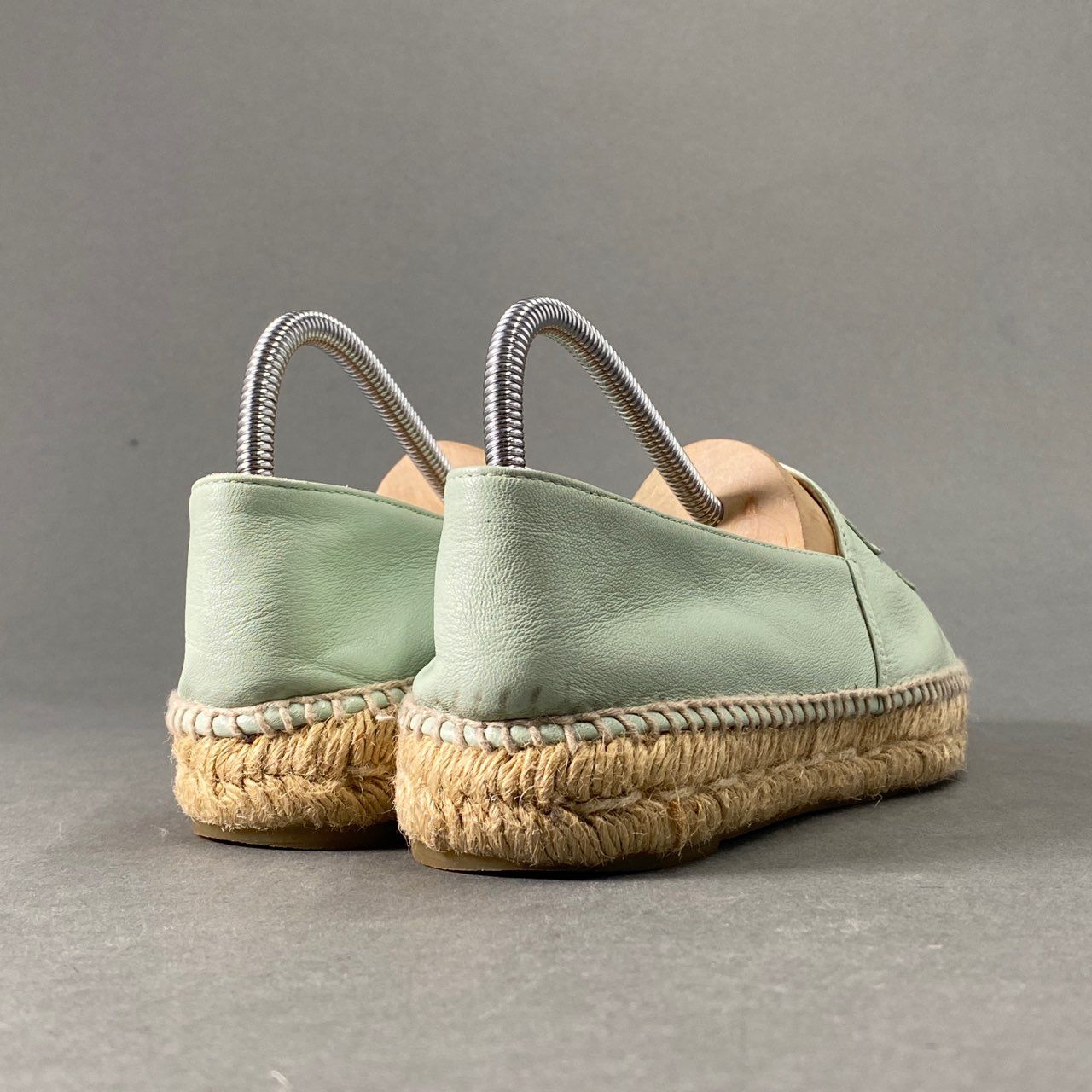 2L24 CHANEL シャネル ココマーク レザー エスパドリーユ 38  