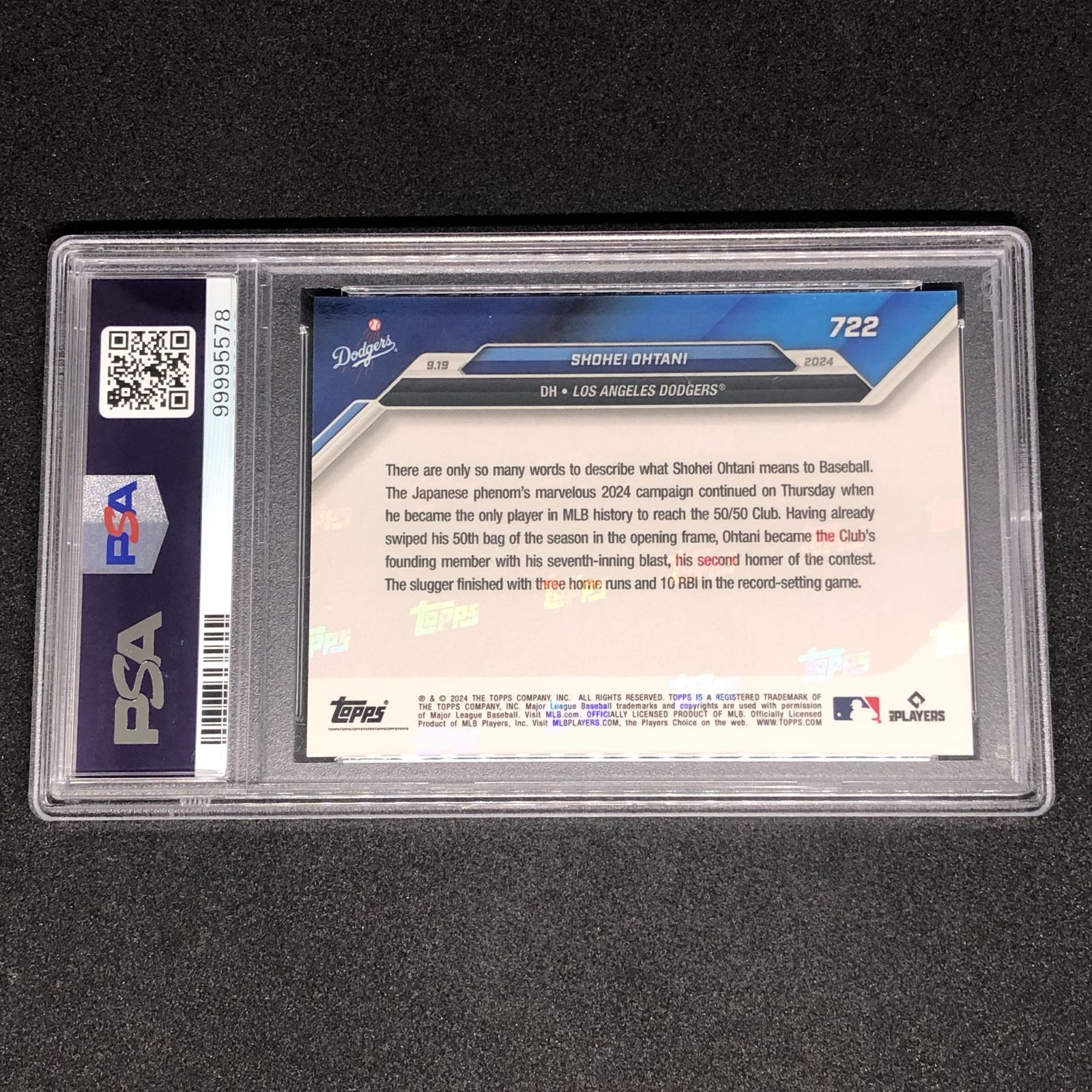 大谷翔平 / Shohei Ohtani 50/50 TOPPS NOW 2024 card 722