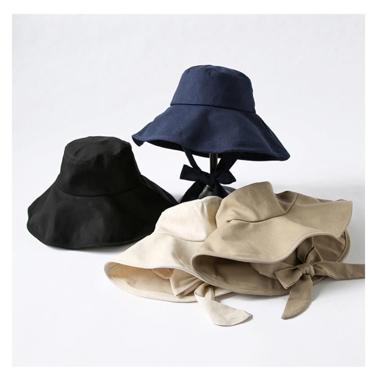 UTAA ストライプハット リボン付き レディース バケットハット 帽子