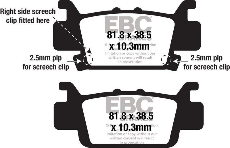 EBCブレーキ カーボン TT パッド Enduro/MX バイク リア右側用 | FA704TT