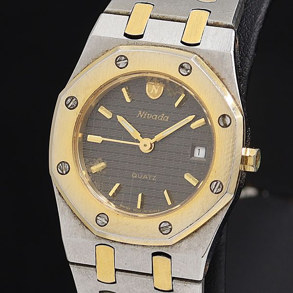 ★希少★稼働品★Nivada ニバダ★QZ★コンビ★N-92011★メンズ腕時計 ☆希少☆稼働品☆Nivada ニバダ☆QZ☆コンビ☆N-92011☆