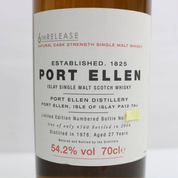 PORT ELLEN（ポートエレン）27年 6thリリース 1978-2006 54.2％ 700ml F24G010186