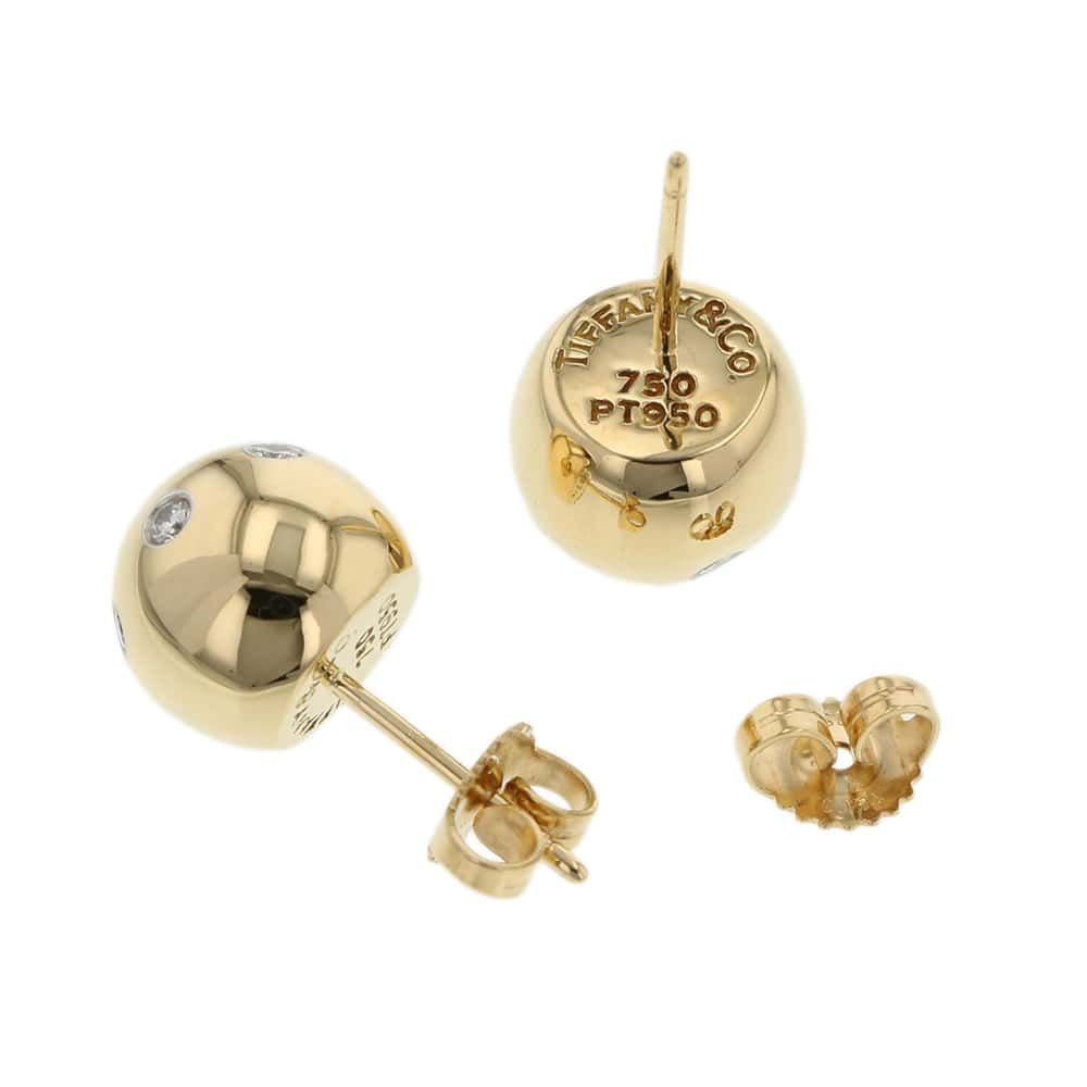 ティファニー ピアス ドッツ ボール ピアス ダイヤモンド K18YG
