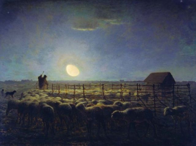 羊飼いの女の子 【6号】 ジャン＝フランソワ・ミレー 【 額縁が選べる