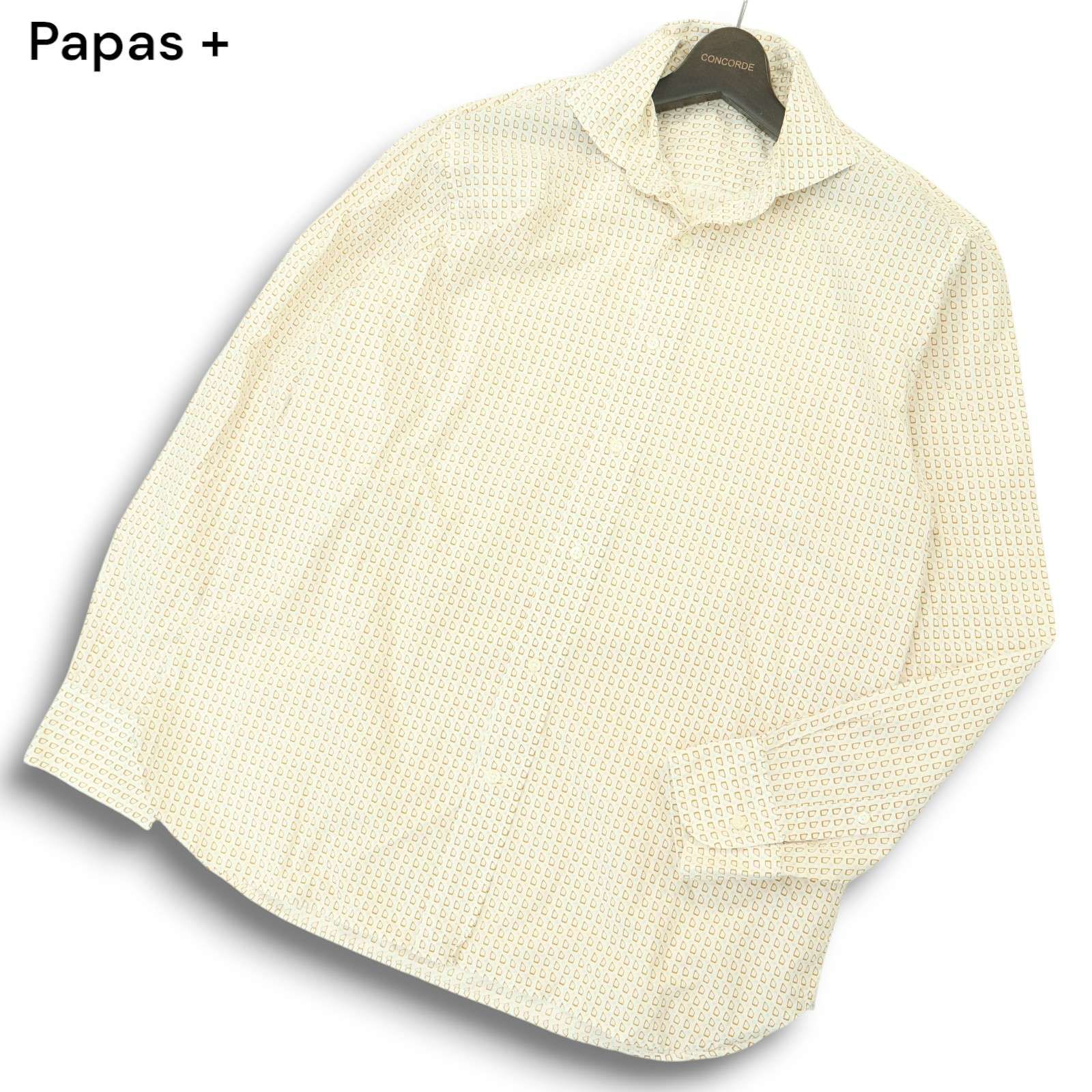 Papas + パパス プラス 通年 ゆったり♪ デザイン総柄☆ 長袖 シャツ 