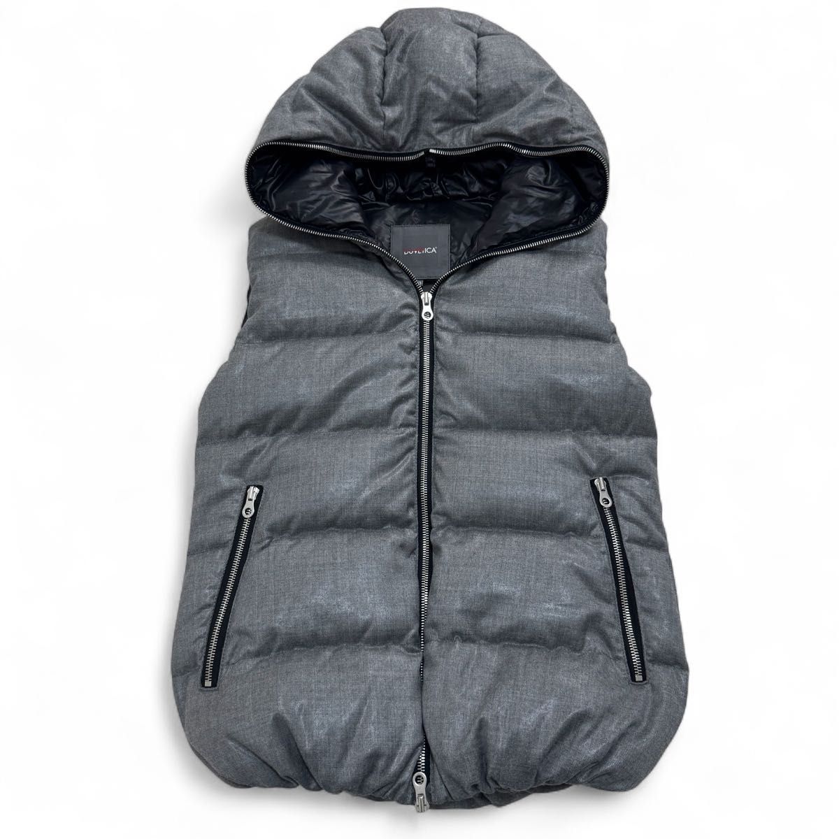カシミヤ混 DUVETICA FEBEDUE デュベティカ 別注 ダウンベスト フルジップ ダブルジップ グレー 40