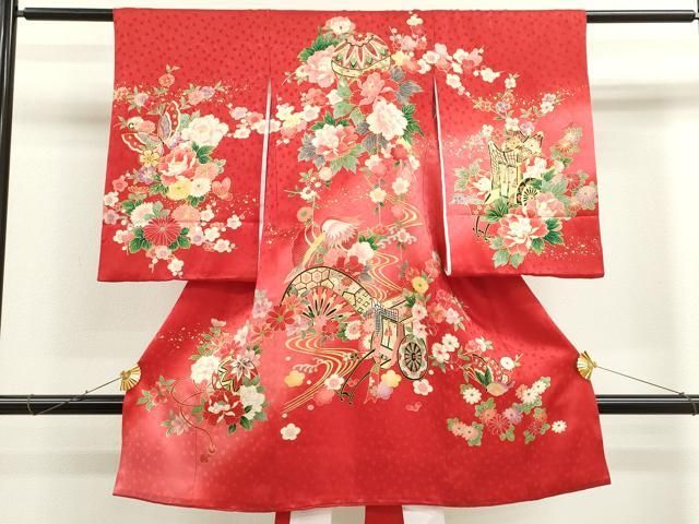 平和屋着物[]お宮参り 女の子 祝着 産着 初着 のしめ 鞠吉祥鴛鴦