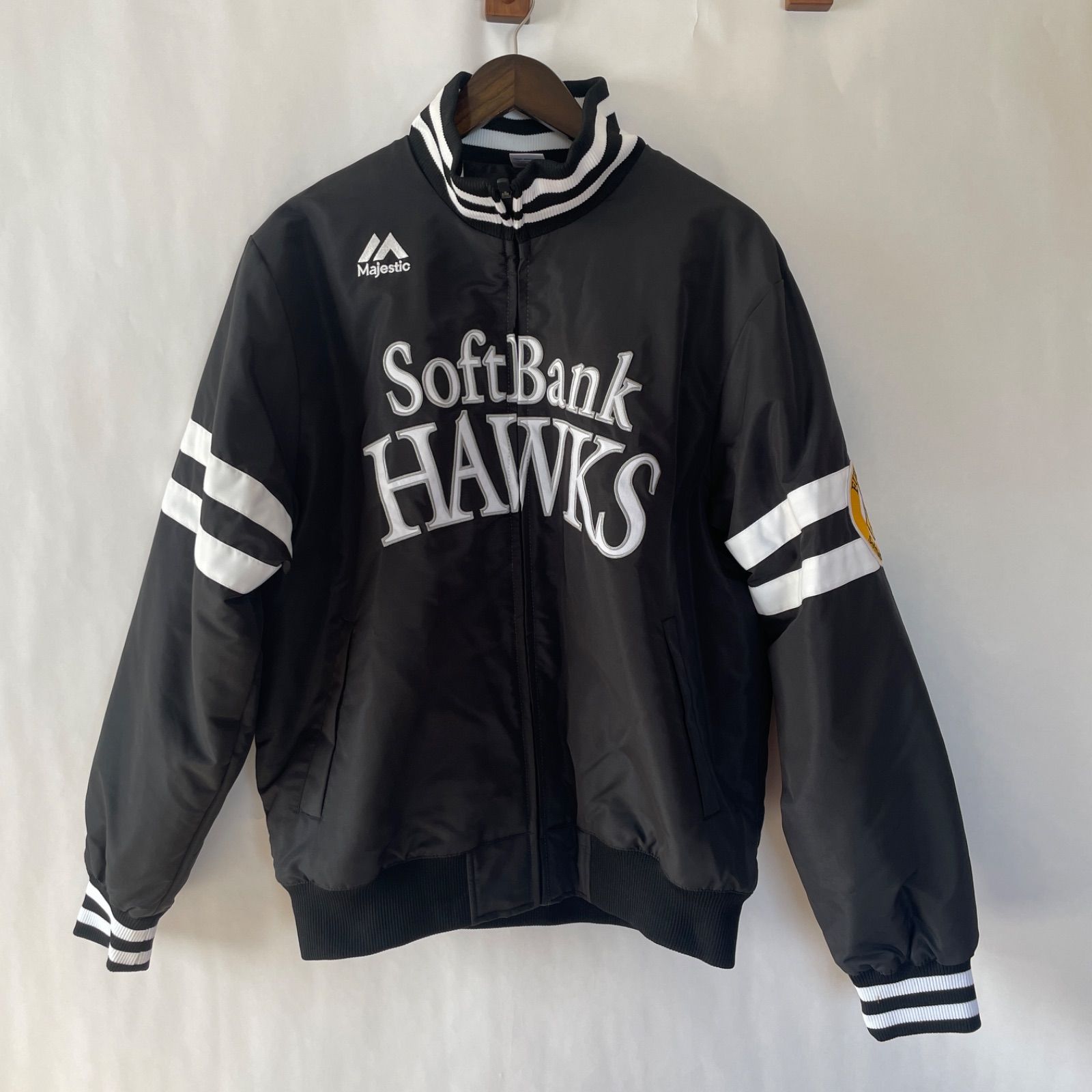 福岡ソフトバンクホークス グランドコート L ブラック マジェスティック製