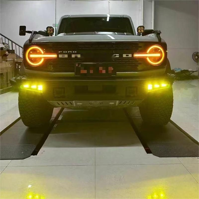 フォード ブロンコ BRONCO 前バンパー用 LED雾灯 北 光 黄金光 角灯 行車灯 支架付き 1セット FFCRYSTALESIA_COM